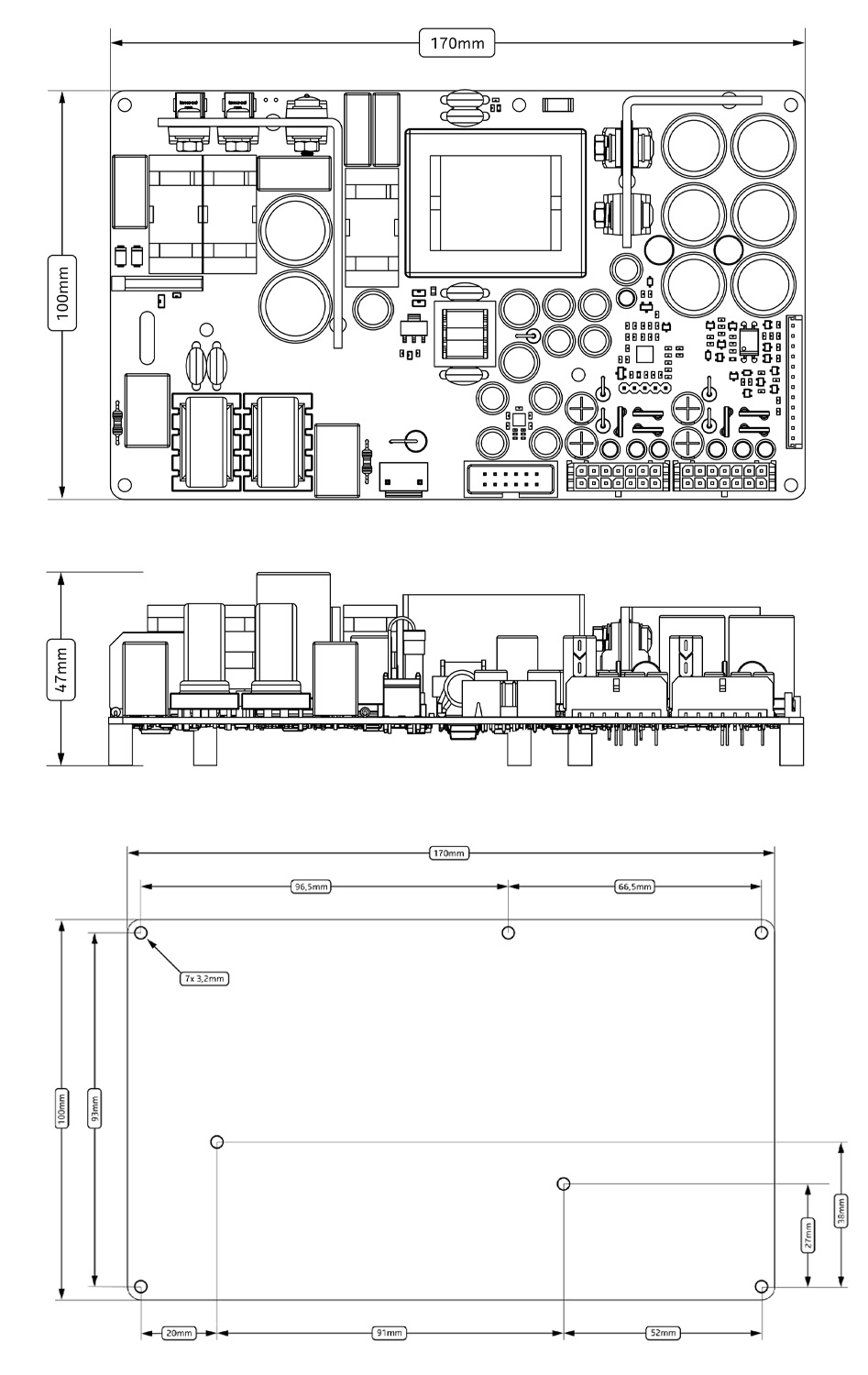 HYPEX PS500DIY Module d'Alimentation à Découpage SMPS 600W 2x70V